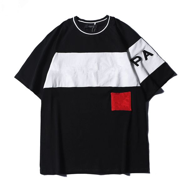 

2020 fashion mens t shirt 100% cotton t-shirts breathable tees badge shirts mens clothes round neck short sleeve shirt casual, White;black