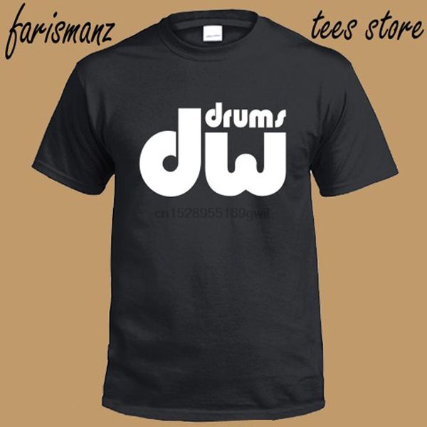 

new dw drums music logo mens black t-shirt size s to 3xl