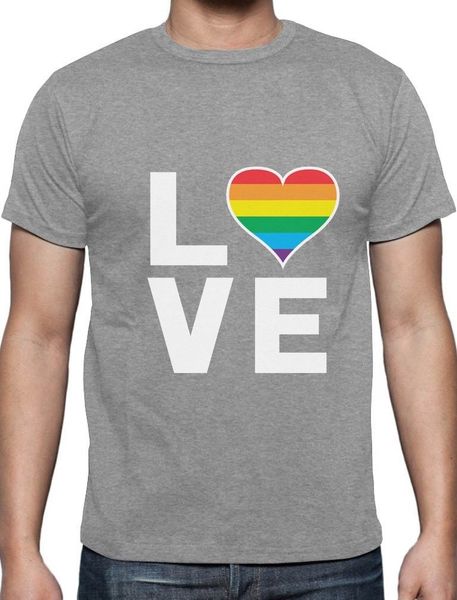 

2019 fashion summer style love - rainbow heart gay & lesbian equal rights pride t-shirt cool tee shirt
