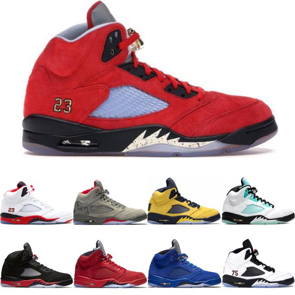 

og 5 5s trophy room red men basketball shoes island green camo fire red michigan inspire oreo designer sneakers sport trainers