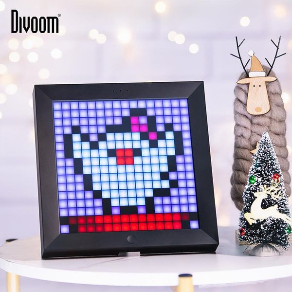

divoom pixoo digital p frame smart clock alarm with pixel art programmable led display light sign app control unique gift t200320