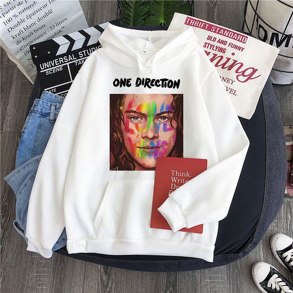 

winter 2020 new harry styles merch anime pattern hoodie sweatshirt oversized pullover streetwear clothing hooded long sleeve, Black