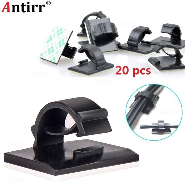 

cable winder 20pcs adhesive car cable winder fastener tie fixer organizer charger line clasp wire cord clip wall clamp holder management