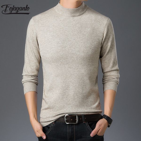 

fojaganto autumn new men solid sweaters trendy brand men's slim base long sleeve sweaters casual pullover sweater male, White;black