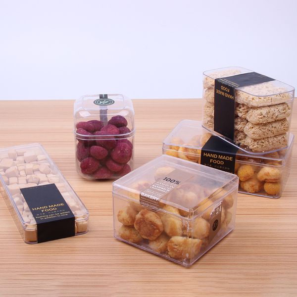 

storage bottles & jars 20pcs/lots display box square dessert pastry packaging case gifts birthday wedding favor holder chocolate gift clear