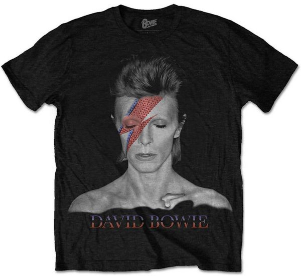 

дэвида боуи 'aladdin sane' (черный) t shirt - новый официальный! 100% хлопка с коротким рукавом лето футболки