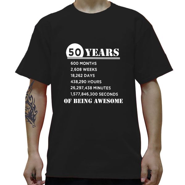 

50 years old of being awesome 1970 t-shirt men 50th birthday gifts novelty cotton tees short sleeve t shirt new arrival clothes