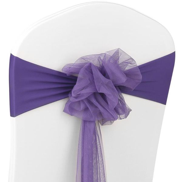 

10pcs wedding flower stretch chair band wedding chair sashes elastic bow sash covers for decoration supplies