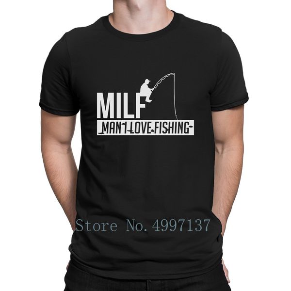 

milf man i love fishing тенниска дизайнер новая мода сыпучие мужская весна осень природные tee рубашка вокруг шеи рубашки