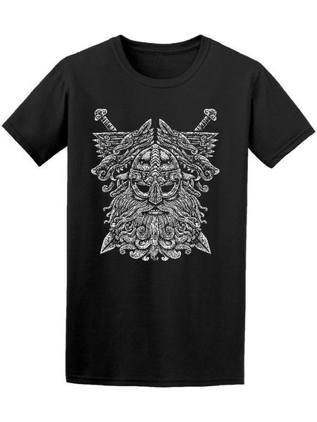 

norse god odin with wolfs symbol men's t-shirt cotton classic unique tee shirt