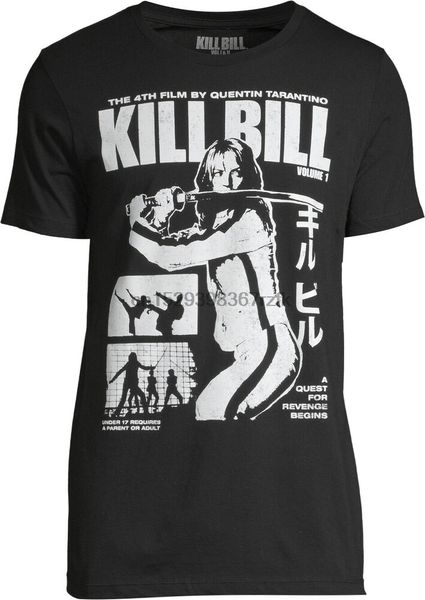 

kill bill shirt black and white movie poster graphic t-shirt mens size small-2xl