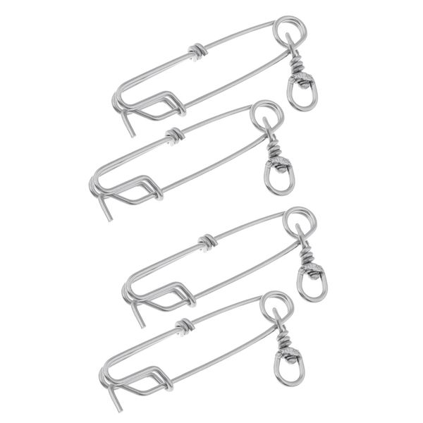 

4pcs long line clip snap stainless steel sea fishing connectors