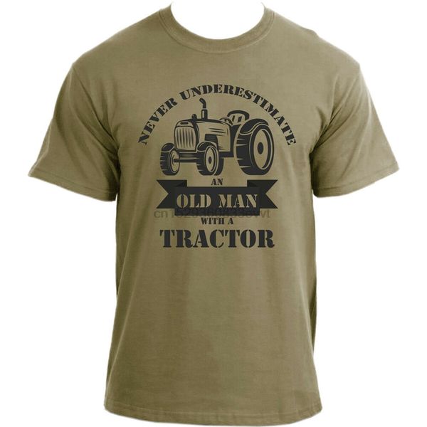 

never underestimate an old man with a tractor funny farmer t-shirt for men