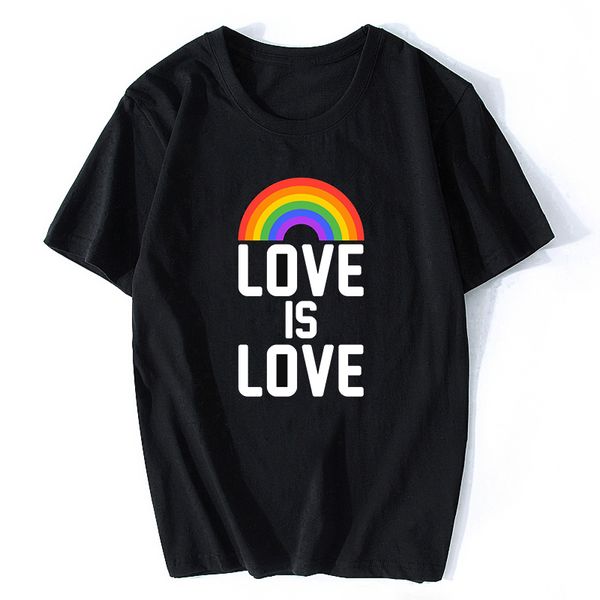 

love is love rainbow gay lgbt harajuku streetwear short sleeve funny print men t shirt summer men/women 2019