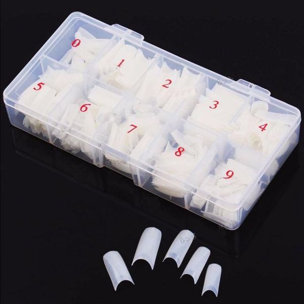 

false nails 500pcs french fake clear white natural acrylic nail art tips uv gel diy long lasting full cover ongle, Red;gold