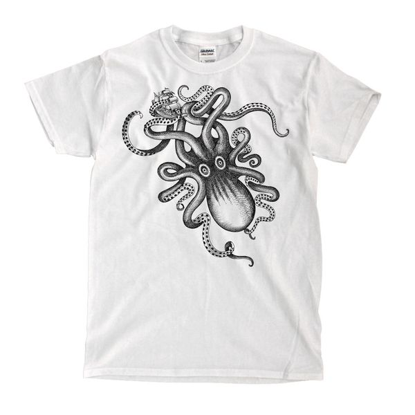 

kraken пряный ром octopus white t-shirt - доставка быстро! высокое качество