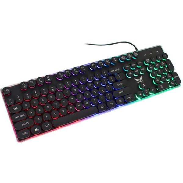 

new wired luminous gaming keyboard 104 keys 3 colors backlit english keyboard punk keycap retro style usb