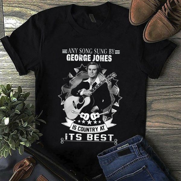 

any song sung by george jones is country at its t shirt black men s-6xl