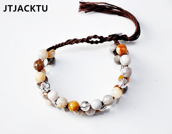 

tennis 8mm facted opal mix crystal cotton cord bracelet for woman, Golden;silver