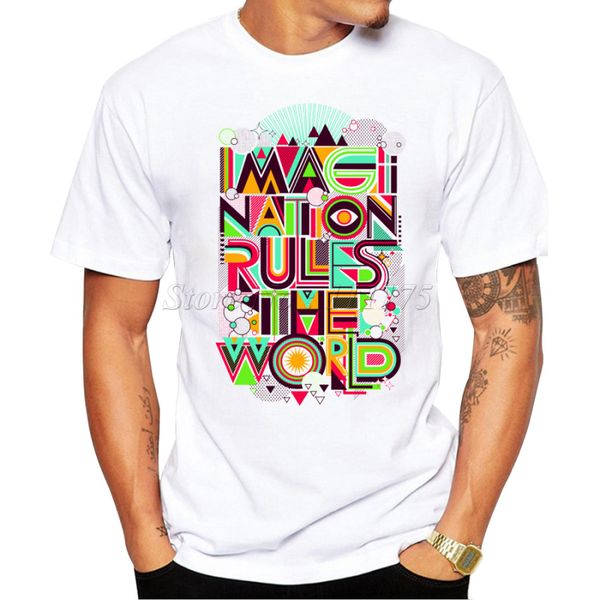 

men's 2019 fashion colored imagination design t shirt boy cool hipster printed summer t-shirt