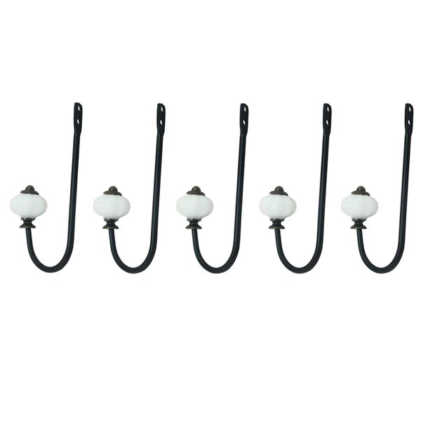 

5pcs rustic door ceramic head coat towel door wall bath closet hook hanger
