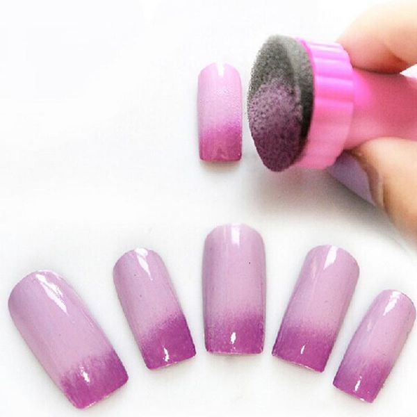 

nail art glitter gel nail tools plastic sponge stamper polish template transfer tips manicure diy sets, Silver;gold