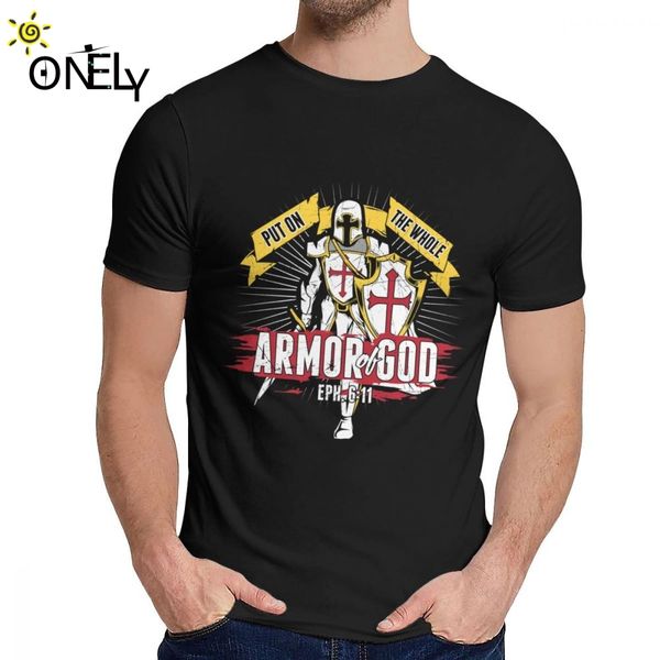 

leisure man tee shirt armor of god ephesians knight templar quality cotton novelty round collar harajuku streetwear tee shirt