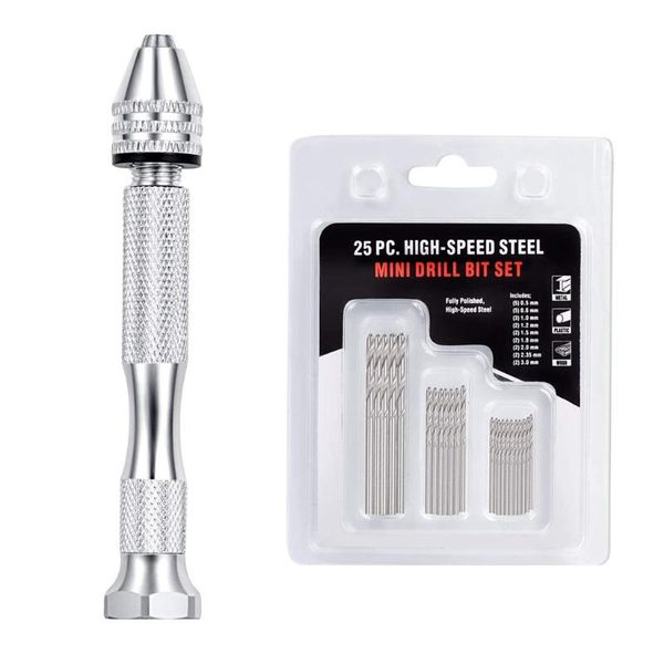 

precision pin vise mini micro-twist hand drill bit set rotary tools #j6