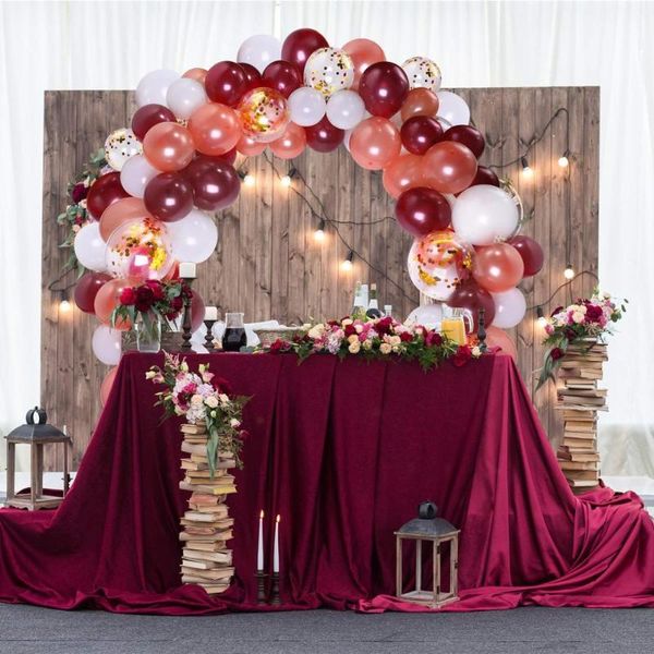 

balloon garland arch kit white burgundy rose gold latex balloons baby shower wedding birthday party decoration air helium globos