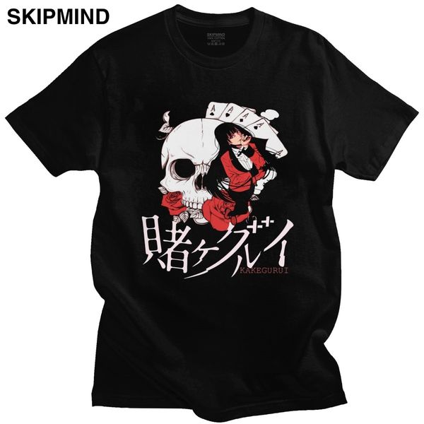

japanese manga kakegurui t shirt men short sleeved cotton tee o-neck summer yumeko yabami t-shirt compulsive gambler gift