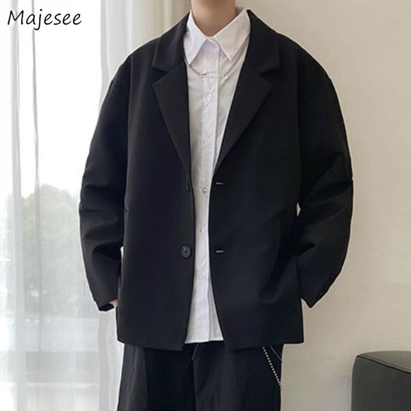 

men's suits & blazers men single breasted solid loose stylish casual korean style retro streetwear chic all-match mens daily simple, White;black