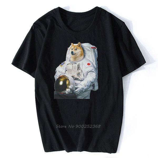 

doge dog astronaut laika the soviet russian space funny meme t-shirt men cotton tshirt hip hop tees harajuku streetwear