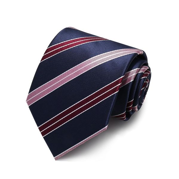 

2020 designer new fashion pink red striped navy blue 8cm ties for men necktie business formal suit with gift box, Black;gray
