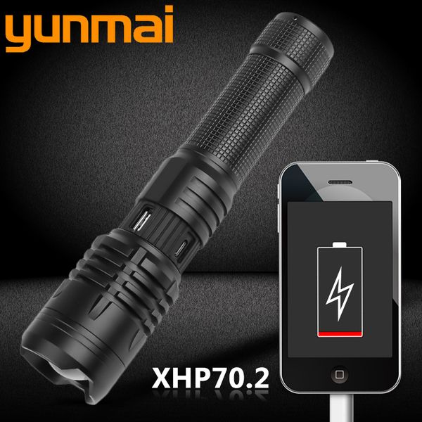 

xhp70.2 power bank led torch light bulbs and outdoor rechargeable portable zoom in or out camping activity