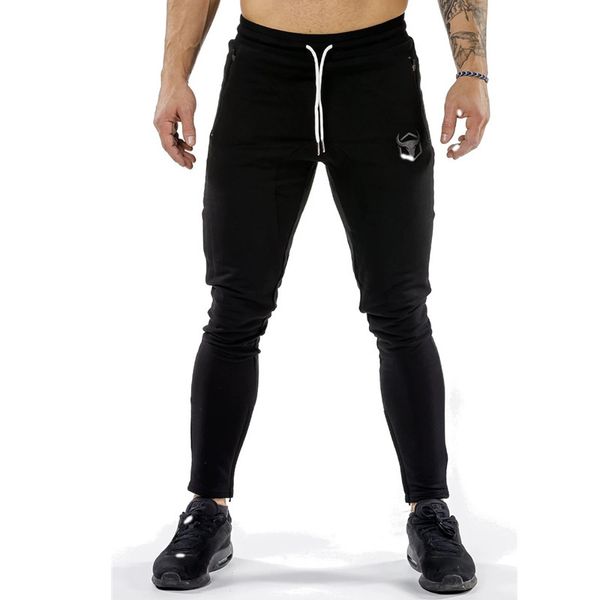 

fitness brothers 2020 spring and autumn new men's sports and leisure running exercise cotton stretch slim trousers, Black