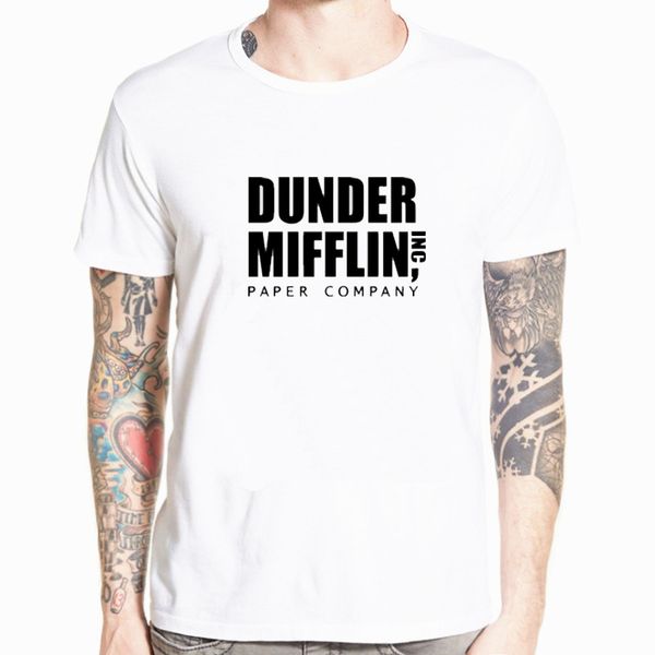

2019 new t shirt men short sleeve the office tv show dunder mifflin paper t-shirt crew neck tee shirts for men s-5xl plus size