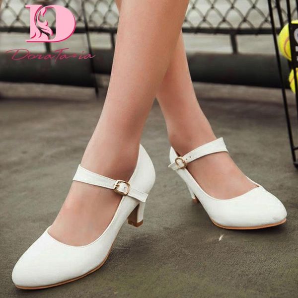 

doratasia big size 43 sweet 2020 high heels spring office laies mary janes shoes women pumps, Black