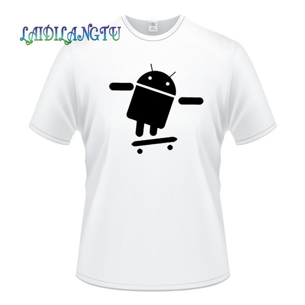 

fashion men t shirts android robot men's t-shirt for men short sleeve o neck cotton casual tee