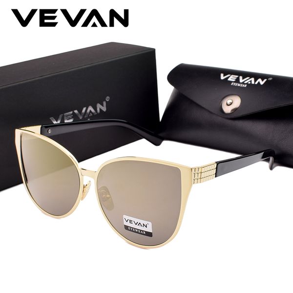 

sunglasses vevan luxury fashion cat eye women brand designer 2021 vintage uv400 sun glasses female mirror sunglass with box, White;black