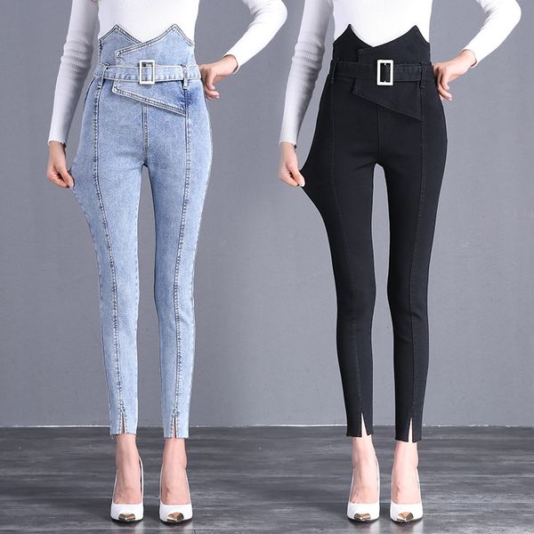 

women's jeans 2021 autumn pencil pants ankle-length, Blue