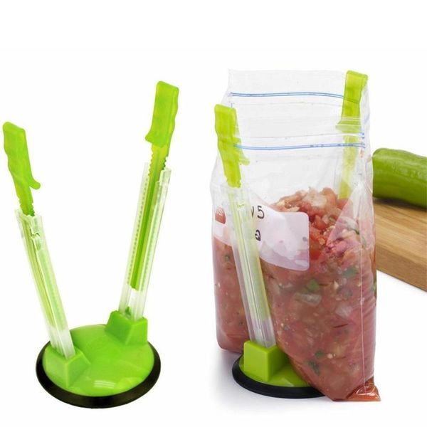 

hands baggy rack plastic baggy opener rack clip food storage bag holder stand machine kitchen tools