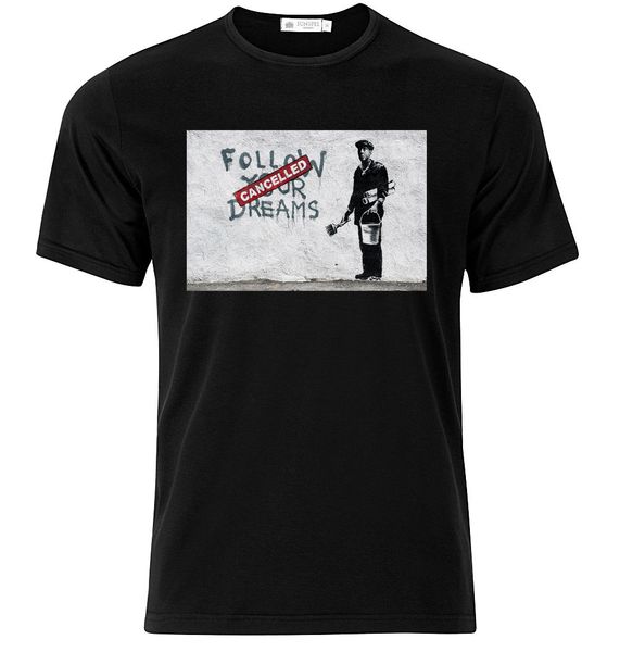 

2020 мода лето стиль follow your dreams бэнкси - graphic cotton t shirt short с длинным рукавом рубашки tee
