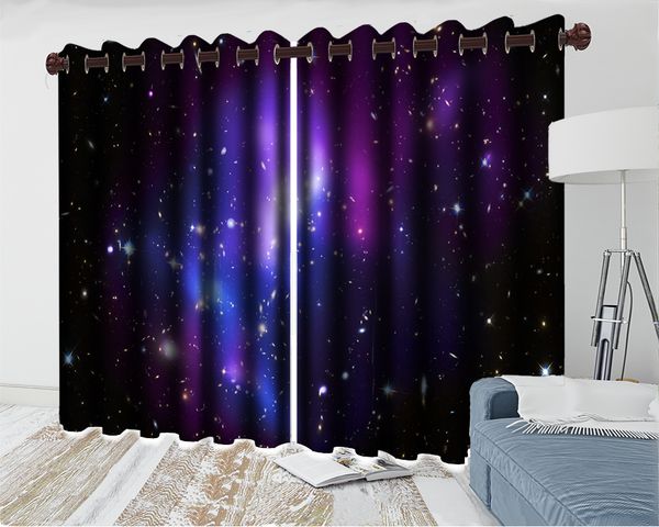 

wholesale 3d curtain 3d modern curtain window beautiful space bright stars interior decoration practical blackout curtains