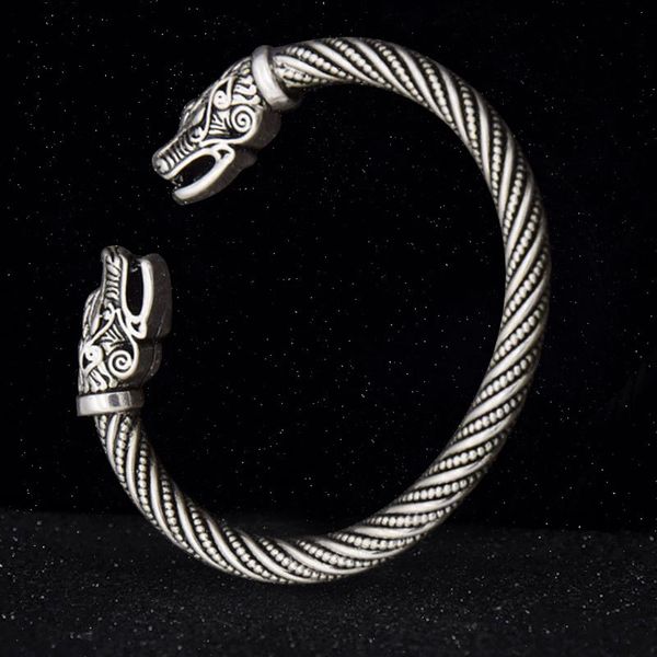 

2020 the vikings wolf bracelets for women fashion male accessories viking men wristband cuff bracelets bangles teen wolf, Black