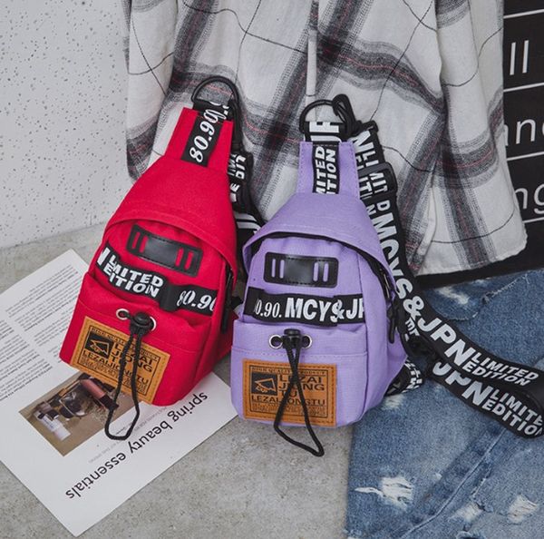 

waist bags favocent chest bag women 2021 canvas leisure pack for girls letter bum packs fashion crossbody belt