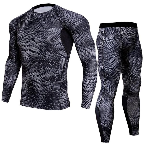 

Men's Quick Dry Suit Sports Suit Tights Long Sleeved Sports Fitness T- Shirt with Pants Super Stretch PRO Suit Skinny Running Riding Pants