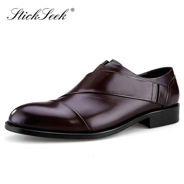 

2020 fashion genuine cow leather formal dress men's shoes round toe handmade comfortable casual office business loafers sk179, Black