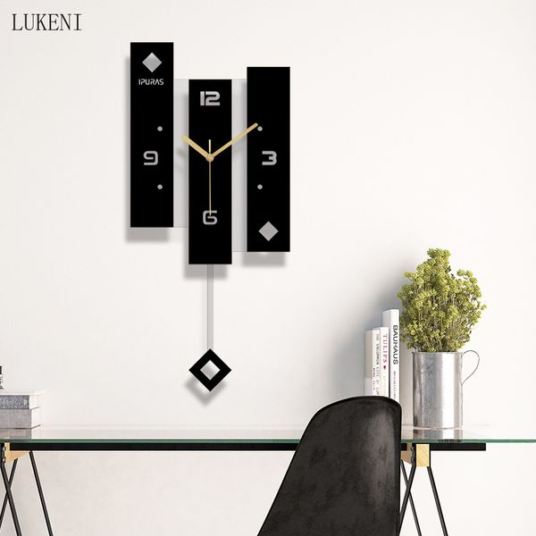 

geometric rectangle creative acrylic swing wall clock home decor wall decor