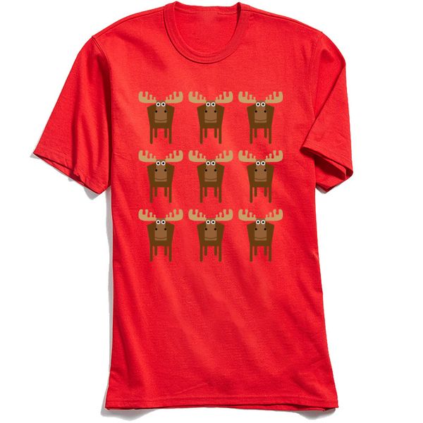 

christmas men t shirt multiple moose crazy t-shirts crewneck 100% cotton tshirt short sleeve summer autumn sweatshirts
