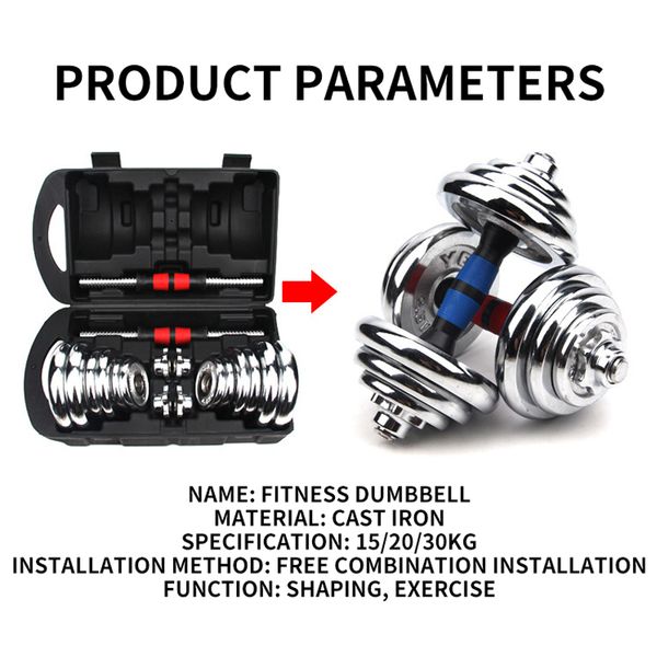 

dumbbells 20kg adjustable weight dumbells fitness dumbbell electroplating bars gym barbell set for men body building home